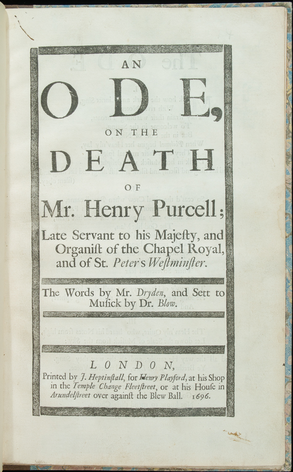 title page Dryden Ode