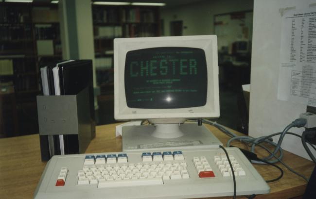 One of the library’s old Geac terminals, also known as “Chester.”