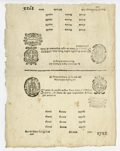 18th century bill of health
