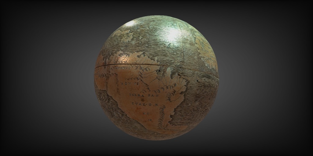 A rendering of the Hunt-Lenox globe in the DSL's 3D viewer.