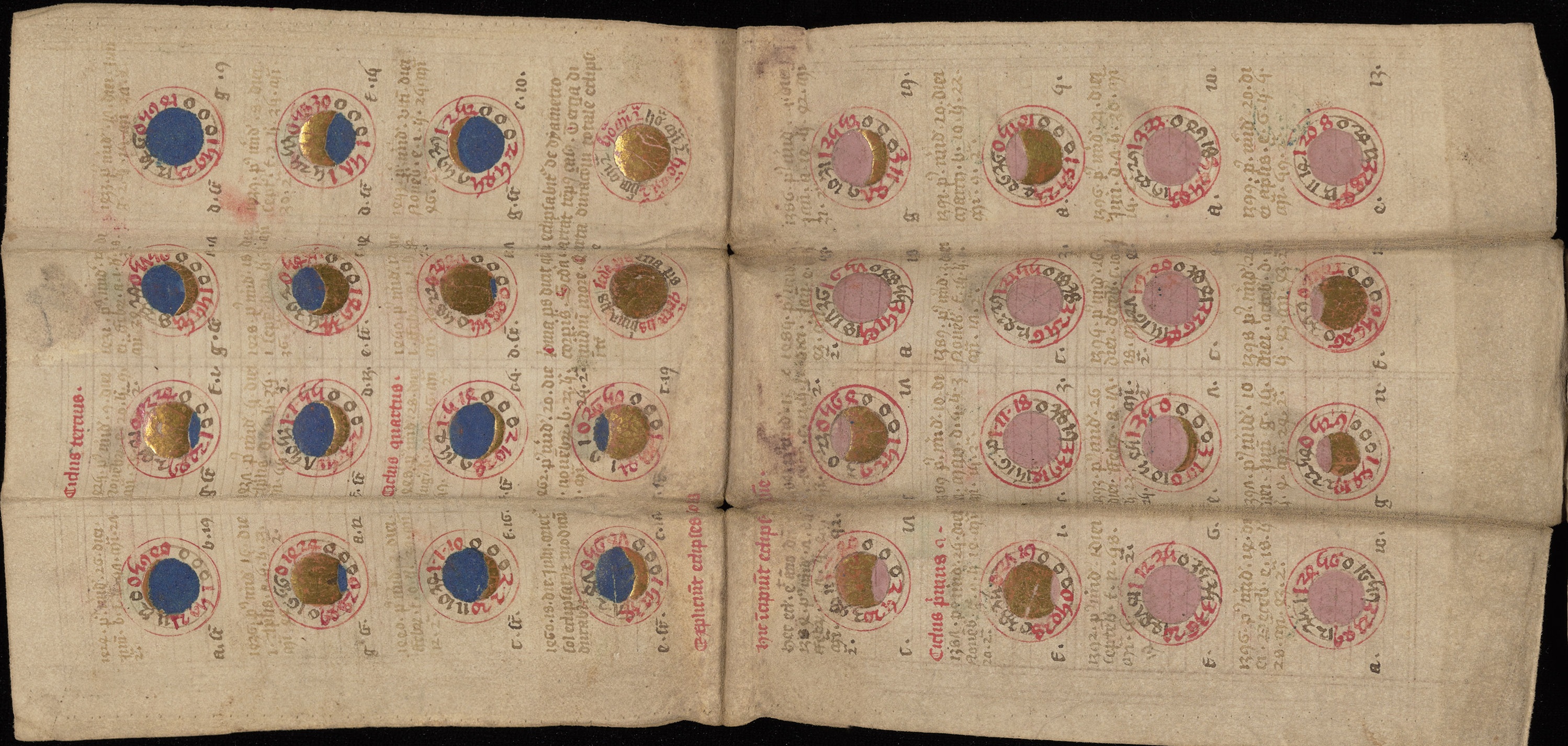 An image of a medieval folding almanac