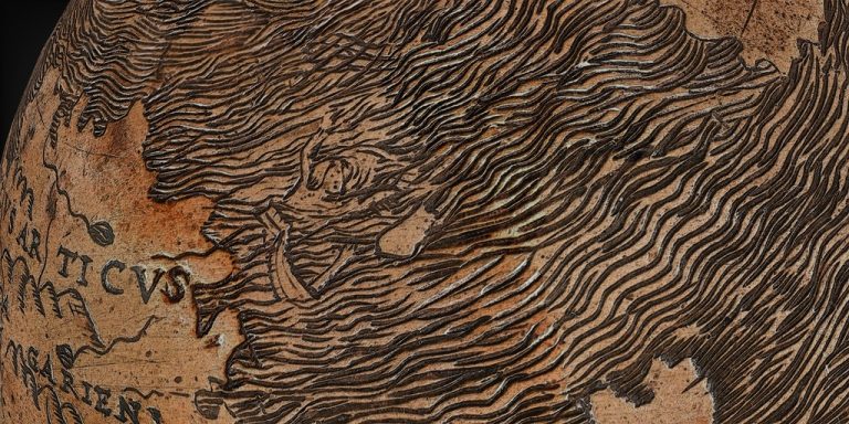 detail of an etched shipwreck