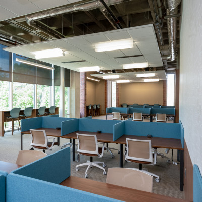 Photo showing quiet individual spaces in Gleason Library