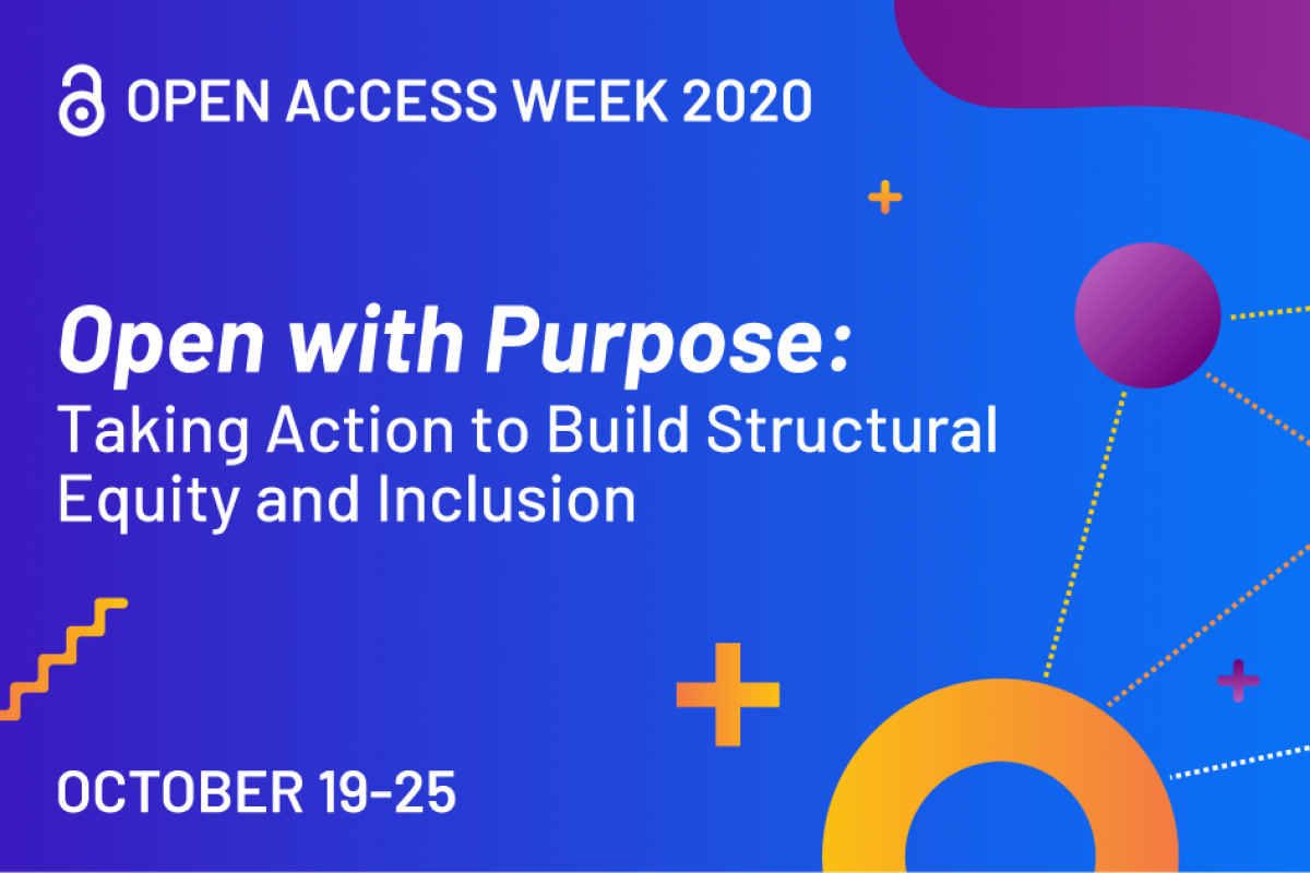 Open Access Week 2020 poster in blue for October 19-25th event