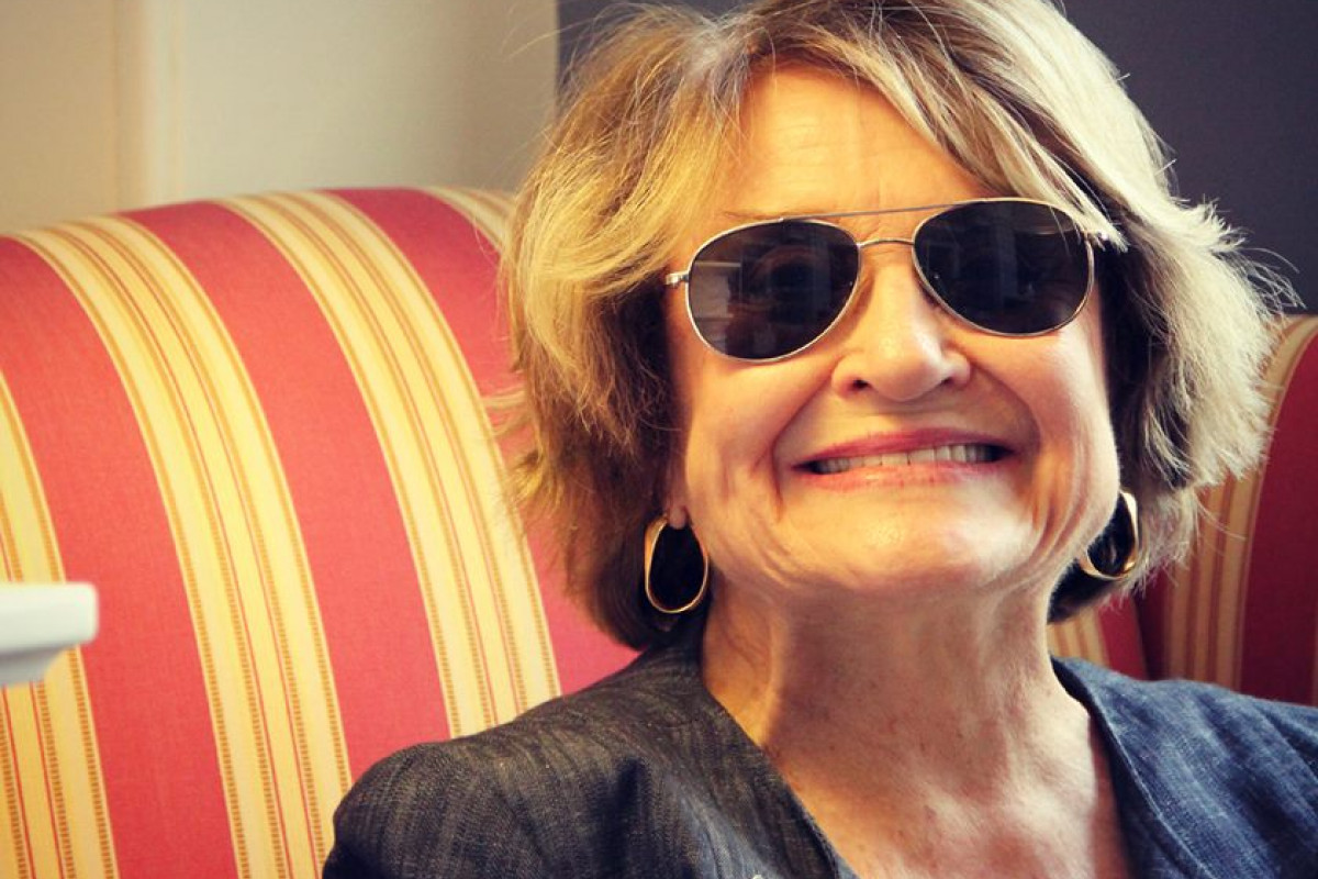 Congresswoman Louise Slaughter wearing a pair of aviator sunglasses