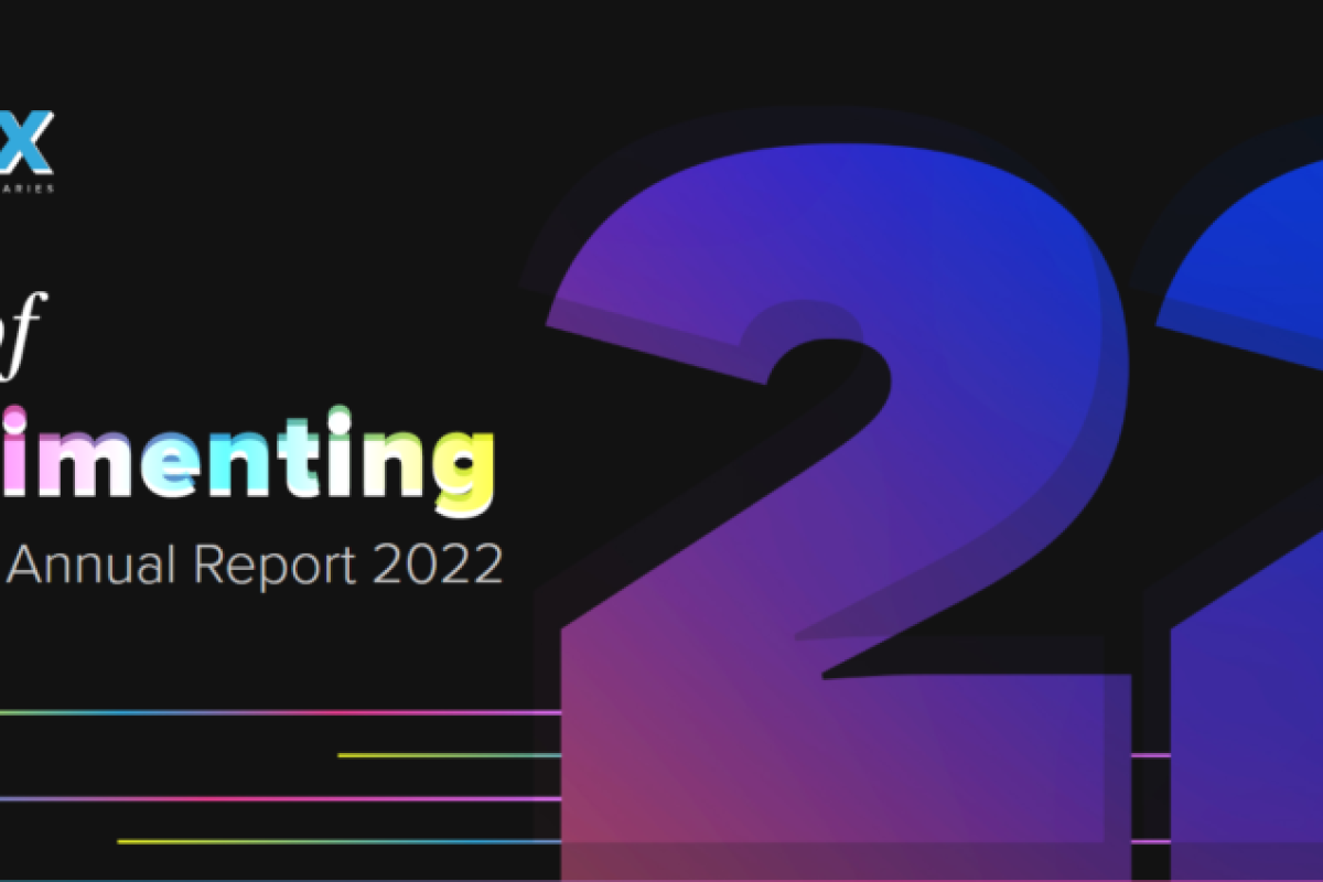 Cover of Studio X's annual report 2022: A year of experimenting.
