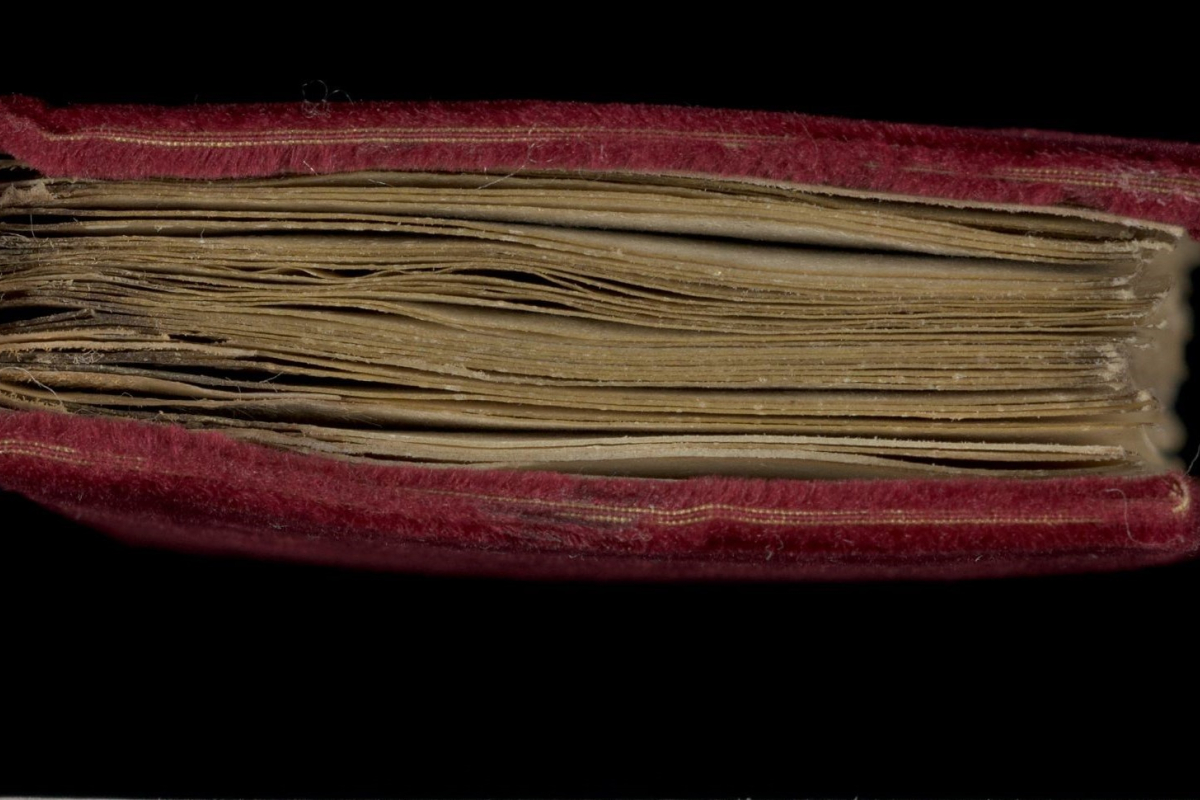 Cross-section view of a manuscript devotional miscellany