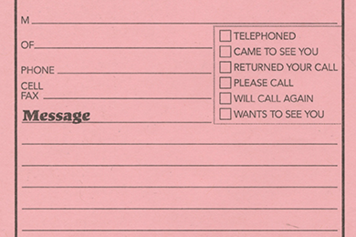 Pink While You Were Out message pad