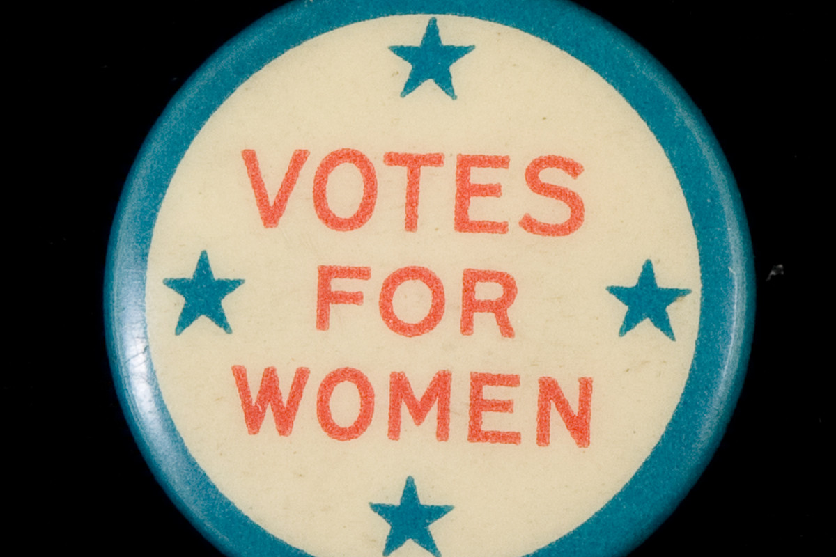 votes for women pinback button