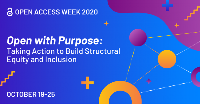 Open Access Week 2020 poster in blue for October 19-25th event