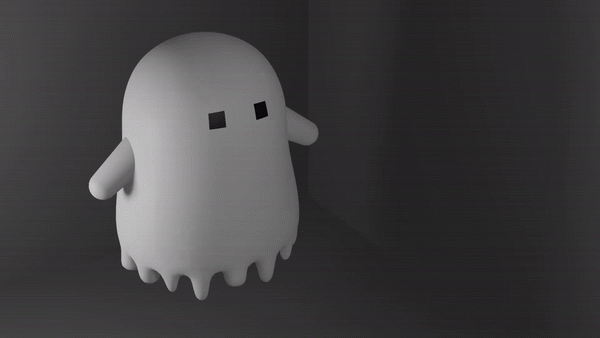 Animated, 3D-modeled ghost.