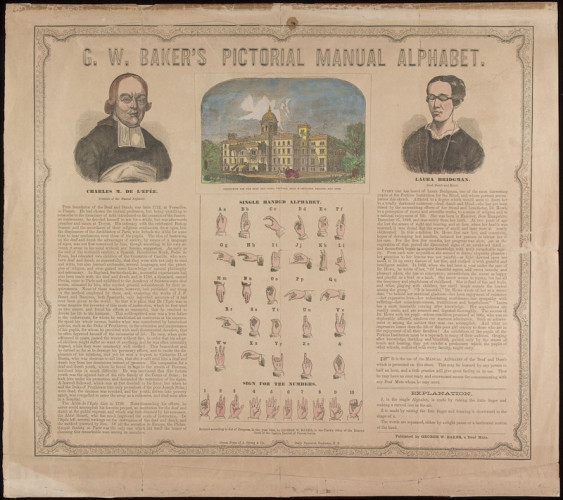 Pictorial broadside showing sign language