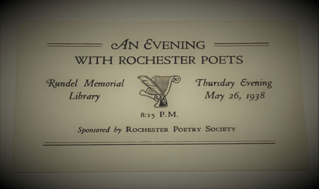 Rochester Poetry Society program for May 26 1938