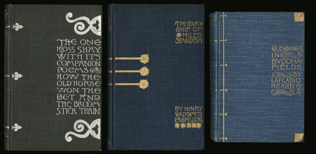 Covers of RBSCP Beauty for Commerce titles by Holmes, Longfellow, and Hearn