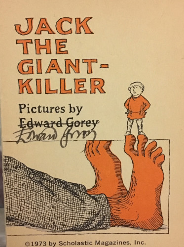 cover of Jack the Giant-Killer, pictures by Edward Gorey, Scholastic Magazines, 1973