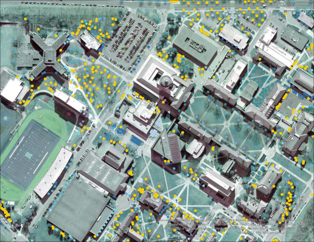 A view of the River Campus in ArcGIS Pro