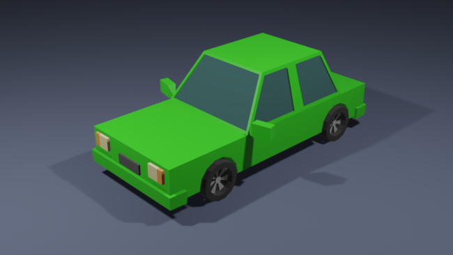 3D-modeled car.