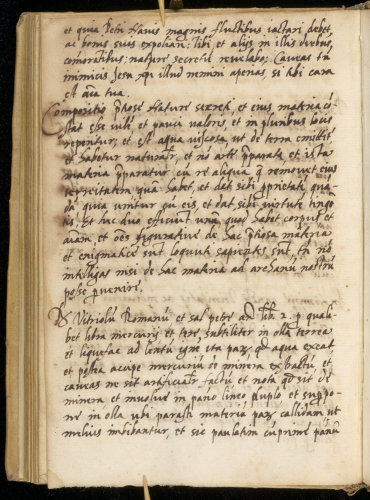 Page from the manuscript Aurumis based on. Shows an old page with Latin handwriting. 