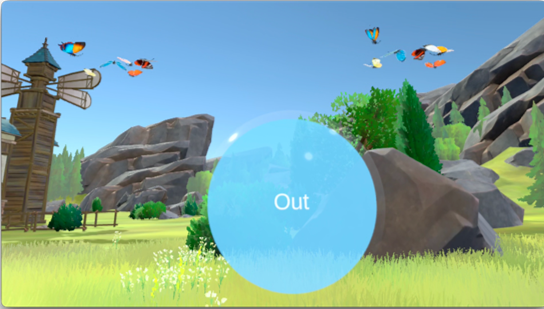 user interface with butterflies and bubble breathing