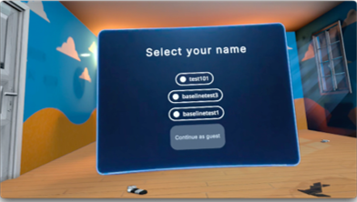 user interface with participant selection screen