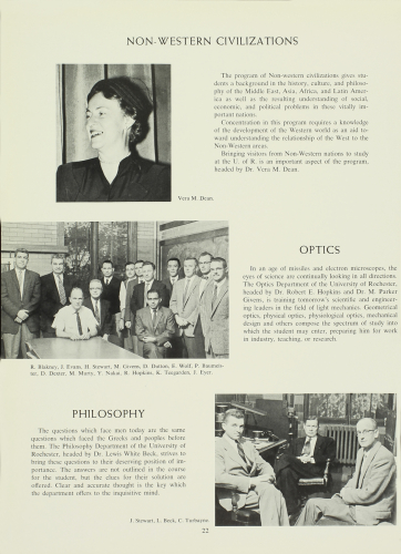 Picture of the Philosophy Department including Lewis White Beck from Interpres 1962. 