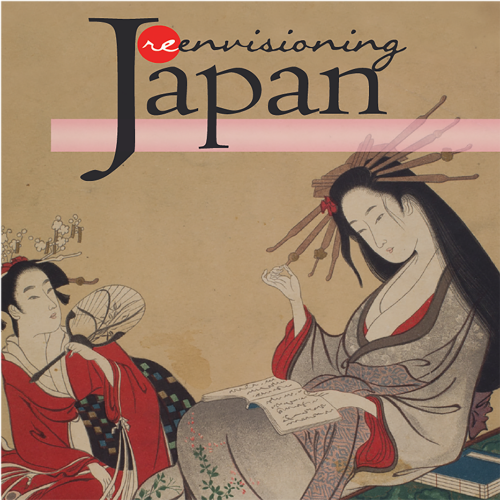 Reenvisioning Japan logo over an asian artpiece