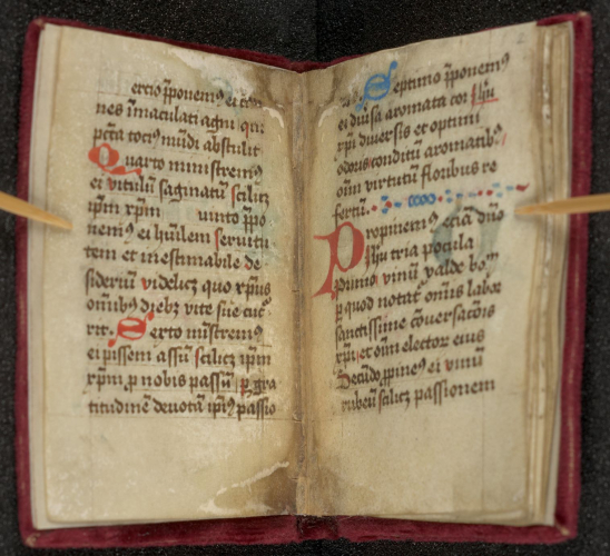 Inside of a manuscript devotional miscellany