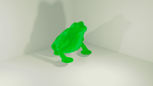 3D-modeled shiny frog. 