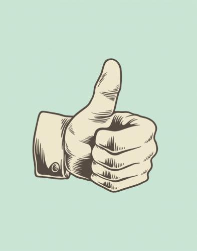 Illustration of hand with thumbs up