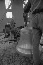 Unpacking the new carillon bells