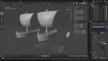 3D models of the ship in Blender. 