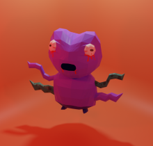 3D modeled creature with four arms.