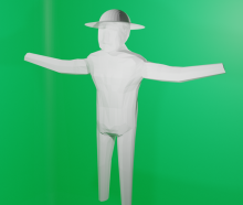 3D modeled man with no texture.