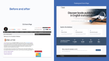 Before and after comparison screenshots of the Translation Database