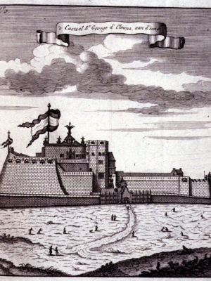 An early 18th-century Netherlands print depicting St Georges Castle, Elmina