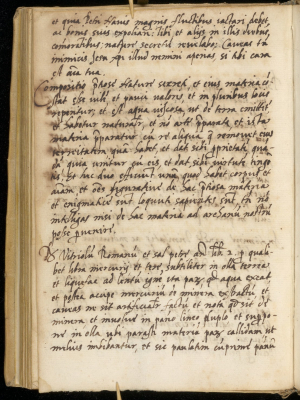 Page from the manuscript Aurumis based on. Shows an old page with Latin handwriting. 