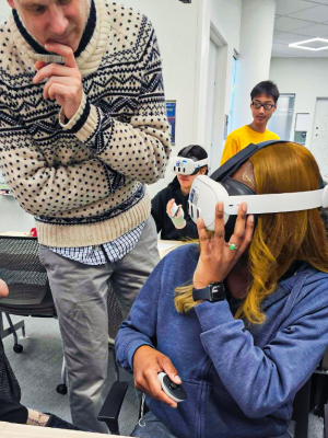 Student and instructor with VR headset